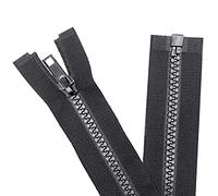 Sawoake 2PCS #5 11 Inch Separating Jacket Zippers for Sewing Coats Jacket Zipper Black Molded Plastic Zippers Bulk Tailor DIY Sewing Tools for Garment/Bags/Home Textile