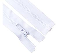 Sawoake 2PCS #5 23 Inch Separating Jacket Zippers for Sewing Coats Jacket Zipper White Molded Plastic Zippers Bulk Tailor DIY Sewing Tools for Garment/Bags/Home Textile