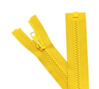 Sawoake 2PCS #5 28 Inch Separating Jacket Zippers for Sewing Coats Jacket Zipper Yellow Molded Plastic Zippers Bulk Tailor DIY Sewing Tools for Garment/Bags/Home Textile
