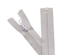 Sawoake 2PCS #5 5 Inch Separating Jacket Zippers for Sewing Coats Jacket Zipper Gray Molded Plastic Zippers Bulk Tailor DIY Sewing Tools for Garment/Bags/Home Textile