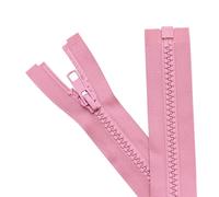 Sawoake 2PCS #5 5 Inch Separating Jacket Zippers for Sewing Coats Jacket Zipper Pink Molded Plastic Zippers Bulk Tailor DIY Sewing Tools for Garment/Bags/Home Textile