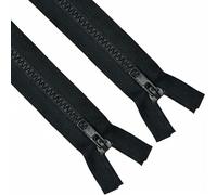 Sawoake 2PCS #5 7 Inch Separating Jacket Zippers for Sewing Coats Jacket Zipper Black Molded Plastic Zippers Bulk Tailor DIY Sewing Tools for Garment/Bags/Home Textile