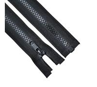 Sawoake 2PCS #5 9 Inch Separating Jacket Zippers for Sewing Coats Jacket Zipper Black Molded Plastic Zippers Bulk Tailor DIY Sewing Tools for Garment/Bags/Home Textile