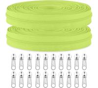 Sawoake #3 Nylon Coil Zippers by The Yard Bulk 10 Yards with 20pcs Zipper Sliders for DIY Sewing Tailor Craft Bag Garment Home Textile?#3 AppleGreen?