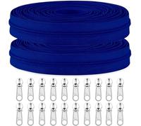 Sawoake #3 Nylon Coil Zippers by The Yard Bulk 10 Yards with 20pcs Zipper Sliders for DIY Sewing Tailor Craft Bag Garment Home Textile?#3 NavyBlue?