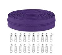 Sawoake #3 Nylon Coil Zippers by The Yard Bulk 10 Yards with 20pcs Zipper Sliders for DIY Sewing Tailor Craft Bag Garment Home Textile…(BlueViolet)