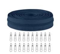 Sawoake #5 Nylon Coil Zippers by The Yard Bulk 10 Yards with 20pcs Zipper Sliders for DIY Sewing Tailor Craft Bag Garment Home Textile…(DarkBlue)