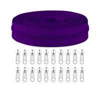 Sawoake #5 Nylon Coil Zippers by The Yard Bulk 10 Yards with 20pcs Zipper Sliders for DIY Sewing Tailor Craft Bag Garment Home Textile…(GrapePurple)