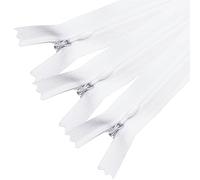 Sawoake Invisible Zippers 12 Inch #3, White Nylon Coil Zippers 3-Pack for Sewing, Skirts, Pockets, Pillows (White, 12", 3PCS)
