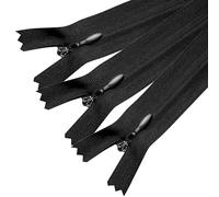 Sawoake Invisible Zippers 16 Inch #3, Black Nylon Coil Zippers 3-Pack for Sewing, Skirts, Pockets, Pillows (Black, 16", 3PCS)
