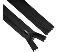 Sawoake Invisible Zippers 18 Inch #3, Black Nylon Coil Zippers 2-Pack for Sewing, Skirts, Pockets, Pillows (Black, 18", 2PCS)