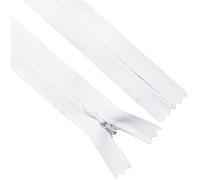 Sawoake Invisible Zippers 5 Inch #3, White Nylon Coil Zippers 2-Pack for Sewing, Skirts, Pockets, Pillows (White, 5", 2PCS)