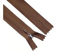 Sawoake Invisible Zippers 7 Inch #3, Coffee Nylon Coil Zippers 2-Pack for Sewing, Skirts, Pockets, Pillows (Coffee, 7", 2PCS)