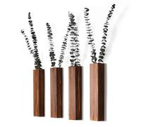 Sawoake Wood Wall Planters Modern Decor for Livingroom Bedroom Bathroom Contemporary Wooden Wall Planter Versatile Wood Home Decor for Dried Flowers and Faux Greenery Plants (4 Pack，Walnut)