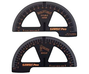 Sawset Miter Saw Protractor SAWSET PRO. Patented No Math Scales. Large Scales are The Key to Accuracy.Size Matters! ABS Plastic. (SSP2)