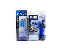 Sawyer Mini Original Water Filter Value Set with 3 x 1 Litre or 2 x 2 Litre drinking bags, Sawyer Mini Blau