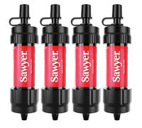 Sawyer Products SP1204 Mini Water Filtration System, Filter and Cleaning Plunger only, 4-Pack, Red