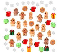 Sawysine 64 Pcs Mini Resin Christmas Figurines Christmas Miniatures Figurines Garden Miniature Ornament Mini Gingerbread Xmas Tree for DIY Crafts Snow Globes Fairy Decor Cake Toppers