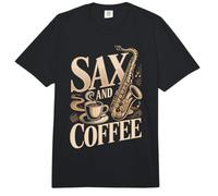 Sax and Coffee Saxophone Player Comfort Colors Adult Heavyweight T-Shirt
