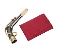 Sax Bend Neck, Black Ni Plated Metal Cork for Alto Saxophone, High Resonance Superior Tone Saxophone Neck, Easy Maintenance Kit with Wiping Cloth