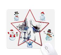 Sax Building Umbrella Watercolor Christmas Snowman Family Star Mouse Pad