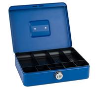 SAX Cash Box with Combination Lock, Extra Strong Lock, 30 x 24 x 9 cm, X-Large, Blue, 0-824-14