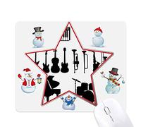 Sax Classical Music Listening Combination Christmas Snowman Family Star Mouse Pad