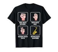 Sax Gifts Funny Rock Scissors Paper Nothing Beats Saxophone T-Shirt