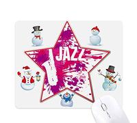 Sax Jazz Music Culture Pattern Christmas Snowman Family Star Mouse Pad
