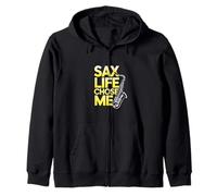 Sax Life Chose Me Funny Saxophone Player Zip Hoodie