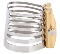 Sax Metal Ligature Clip, Silver Plating Sax Metal Ligature Clamp with Carving Design Low-key and Luxury Decoration(Eat midrange)