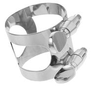 Sax Mouthpiece Snap Ring Adjustable Sax Clip Ligature Clips Alto Saxophone Fastener Metal Clamp 1PC Saxophone Parts(Silver)