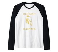 Sax Player Never Underestimate an Old Man with A Saxophone Raglan Baseball Tee