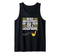 Sax Player Never Underestimate an Old Man with A Saxophone Tank Top