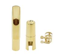Sax Saxophone Brass Mouthpiece With Brass Cap Metal Buckle Sax Saxophone Mouthpiece Sets Saxophone Clarinet Parts Saxophone Neck