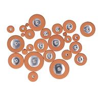 Sax Sheepskin Pad, 25 Pcs Brown Resonator Gasket Wind Instrument Parts, Suitable for Midrange and Soprano Saxophones, Solve Air Leakage with Metal Resonators for Preventing Pads