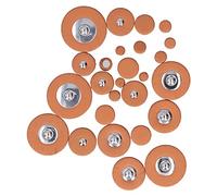 Sax Sheepskin Pad,25 Pcs Brown Resonator Gasket Wind Instrument Parts,Suitable for Midrange and Soprano Saxophones,Solve Air Leakage with Metal Resonators for Preventing Pads