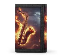 Sax Special-Effects Trifold Wallets Slim Credit Card Holder Wallet Coin Purse Front Pocket Gifts for Women Men