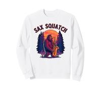 Sax Squatch Bigfoot Saxophone Sunset Woods Pun Fun Sweatshirt