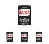 Saxa Ground Black Pepper Simply Unlocks Flavour 25 g Shaker Pack of 4