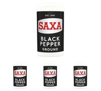 Saxa Ground Black Pepper Simply Unlocks Flavour, 25 g Shaker (Pack of 4)