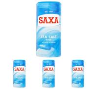 Saxa Sea Salt Fine No Need to Grind, 350 g Drum (Pack of 4)