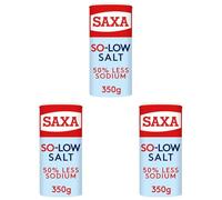 Saxa So-Low Reduced Sodium Salt, 350 g Drum (Pack of 3)