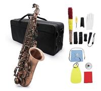 Saxaphone Adult Professional Bronze Bend Eb E-flat Alto Saxophone Sax Key Carve Pattern With Case Straps Sax Accessory