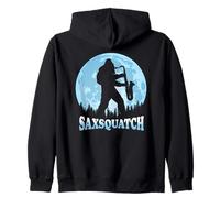 Saxaphone Instrument Players - Bigfoot Sasquatch Saxsquatch Zip Hoodie
