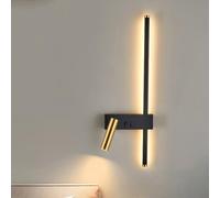 SAXAYWWD Wall Sconces LED Rotating Spotlights Bedside Lamp Reading Light Strip Wall Lights(Color:Black 1 Right)