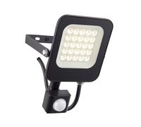 Saxby 107640 Guard PIR 20W Floodlight IP65 Matt Black Paint & Clear Glass Cool White 4000K