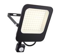 Saxby 107642 Guard PIR 50W Floodlight IP65 Matt Black Paint & Clear Glass Cool White 4000K