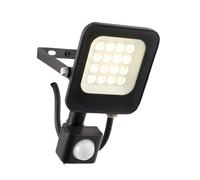 Luminosa Lighting Outdoor Flood Light Guard PIR Override 108672 10W IP65 Matt Black Cool White