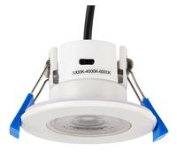 Saxby 109804 ShieldECO CCT Fixed Downlight, Matt White, 3000K, 4000K, 6000K, IP65, Dimmable